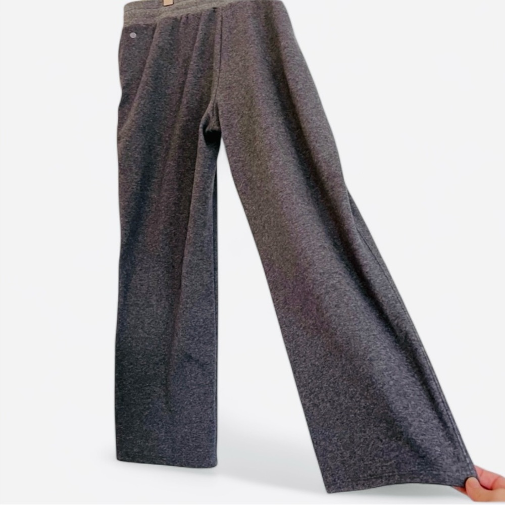 Zella Wide Leg Stretch Cotton Lounge Pant Drawstring Side pocket Charcoal XL